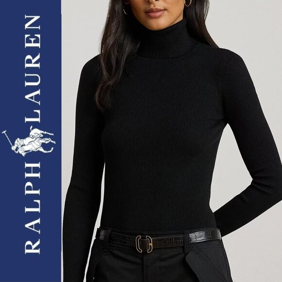 New Ralph Lauren Black Turtleneck Sweater Top - Picture 1 of 6